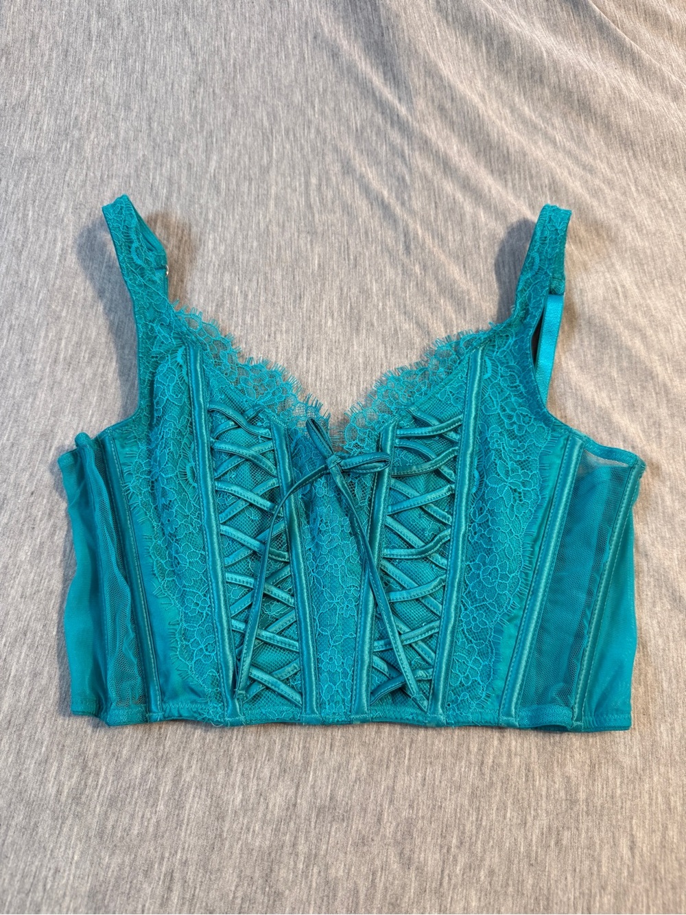 Victoria's Secret Teal Lace Corset Bralette